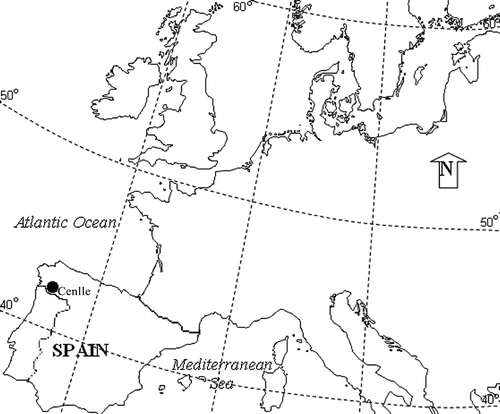 Figure 1. Location of Cenlle in the Ribeiro region of northern Spain.