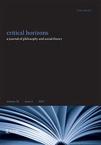 Cover image for Critical Horizons, Volume 20, Issue 2, 2019