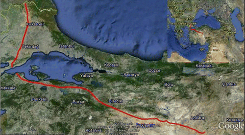 Figure 1. Nabucco Natural Gas Pipeline Route (from Ankara to Edirne).