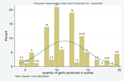 Figure 6. Total Garlic production of the households.