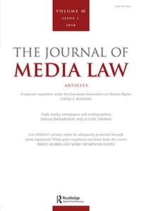 Cover image for Journal of Media Law, Volume 10, Issue 1, 2018