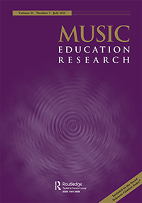 Cover image for Music Education Research, Volume 20, Issue 3, 2018