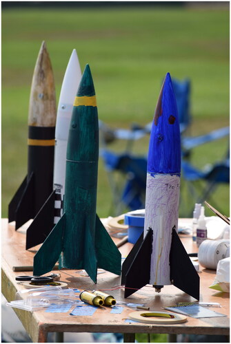 Figure 5. Rockets decorated by N3 students, ready to launch.