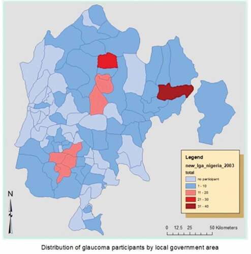 Figure 1. Map of South-East Nigeria showing local government areas with distribution of study participants.