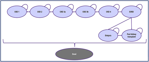 Figure 1 Semi-Markov model structure.