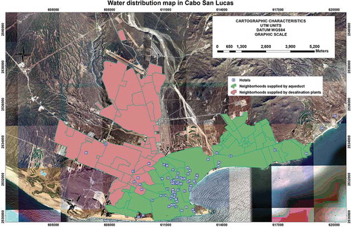 Map 4. Source of water distribution in Cabo San Lucas.