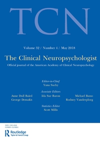 Cover image for The Clinical Neuropsychologist, Volume 32, Issue 4, 2018