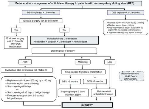 Figure 2 Perioperative management of antiplatelet therapy in patients with drug-eluting stents (DES).