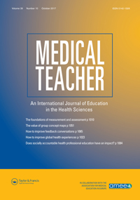 Cover image for Medical Teacher, Volume 39, Issue 10, 2017
