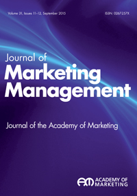 Cover image for Journal of Marketing Management, Volume 31, Issue 11-12, 2015