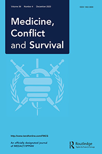 Cover image for Medicine, Conflict and Survival, Volume 39, Issue 4, 2023