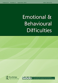 Cover image for Emotional and Behavioural Difficulties, Volume 23, Issue 3, 2018