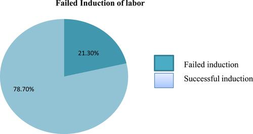 Figure 2 Magnitude of failed induction of labor among women who underwent induction of labor from March 16 to May 16, 2020, in Arsi zone public hospital, 2020.