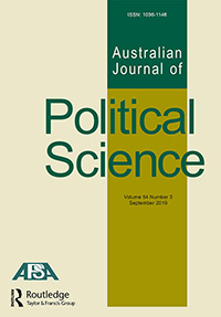 Cover image for Australian Journal of Political Science, Volume 54, Issue 3, 2019