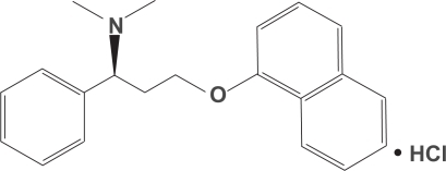 Figure 4 Molecular structure of dapoxetine: (+)-(S)-N, N-dimethyl-(α)-[2(1naphtha lenyloxy)ethyl]-benzenemethanamine hydrochloride.