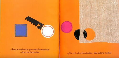 Figure 9. Page 8: Well, we have to cut the corners! The little circles said. Oh, no! – said little square – that would be really painful!.