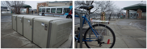 Figure 4. Bicycle parking at Canyon Meadows LRT station.Source: Authors’ field work (2011).