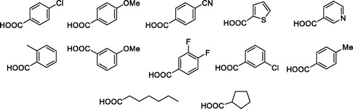 Figure 4. Carboxylic acids used.