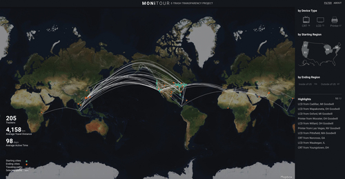 Figure 2. Interactive e-trash transparency on the Monitour website. (Credit: MIT Senseable City Lab)