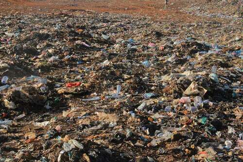 Figure 6. Current Dilla town solid waste dumpsite.