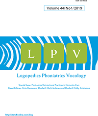 Cover image for Logopedics Phoniatrics Vocology, Volume 44, Issue 1, 2019