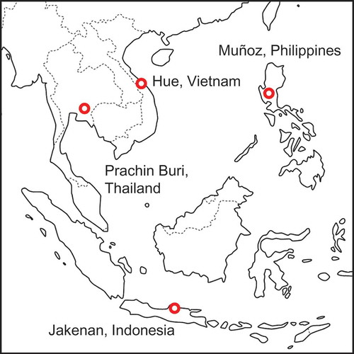 Figure 1. Locations of the four experimental sites.