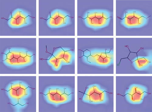 Figure 11. Visualizing the regions of interest (ROI) of sweet molecule images with hydroxyl groups.