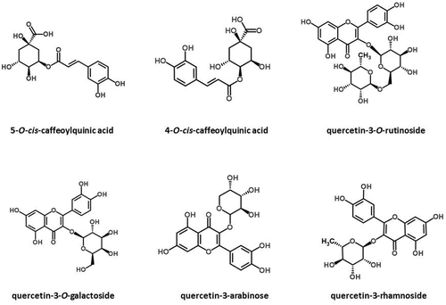 Figure 2 Main types of phenolic compounds present in walnuts (adapted from ChemSpider database).[Citation50]