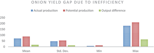 Figure 2. Irrigated onion yield gaps.