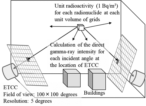 Figure 4. Schematic illustration of a calculation setup to generate the gamma-ray response function matrix.