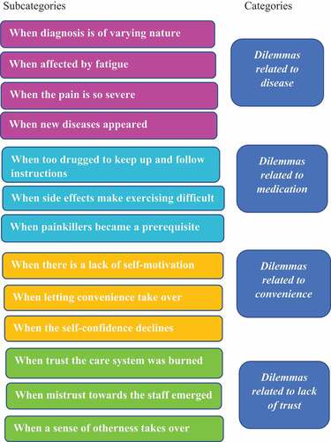 Figure 1. Categorisation of dilemmas in the reablement process.