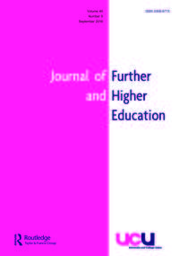 Cover image for Journal of Further and Higher Education, Volume 40, Issue 5, 2016