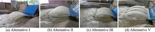 Figure 10. Different schemes of water tongue shape.