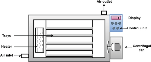 Figure 1. Schematic diagram of convective hot air dryer.
