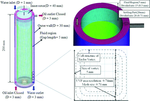 Figure 4 Geometry of the extractor and generated mesh
