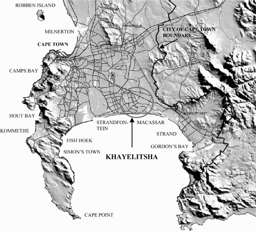 Figure 1: Khayelitsha in the City of Cape Town. Source: Adapted from City of Cape Town, Citation 2002