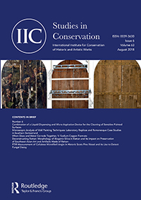 Cover image for Studies in Conservation, Volume 63, Issue 6, 2018