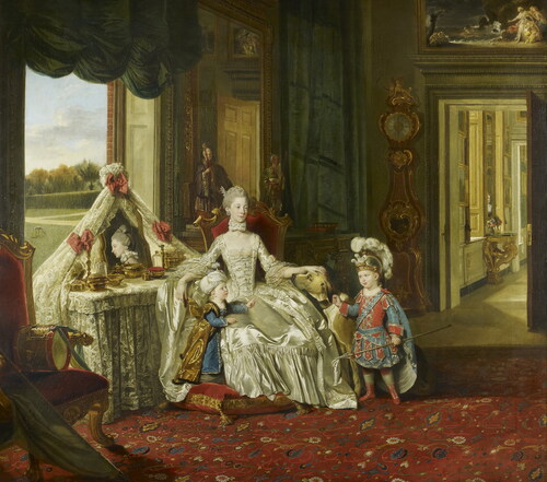 Figure 2 Johan Joseph Zoffany, Queen Charlotte with her Two Eldest Sons, 1764. Oil on canvas. Royal Collection Trust/© His Majesty King Charles III 2023.