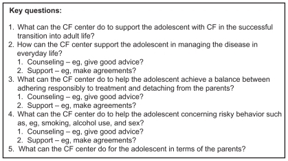 Figure 1 Key questions from the interview guide.