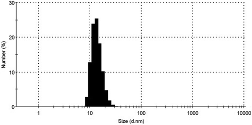 Figure 3. DLS analysis of silver nanoparticles prepared under optimum conditions.