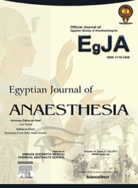Cover image for Egyptian Journal of Anaesthesia, Volume 33, Issue 3, 2017
