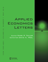 Cover image for Applied Economics Letters, Volume 23, Issue 7, 2016