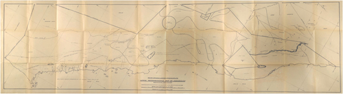 Figure 3. Aerial Reconnaissance Map of Concession, Saudi Arabia, 1937. Copyright unknown, map drawn by Joseph D. Mountain and T. P. Larken, March 5, 1937, while under the employ of the Saudi Arabian Mining Syndicate (SAMS), based on photographs taken by Joseph Mountain. Courtesy of Karl S. Twitchell Papers, Public Policy Papers, Mudd Manuscript Library, Department of Rare Books and Special Collections, Princeton University Library.