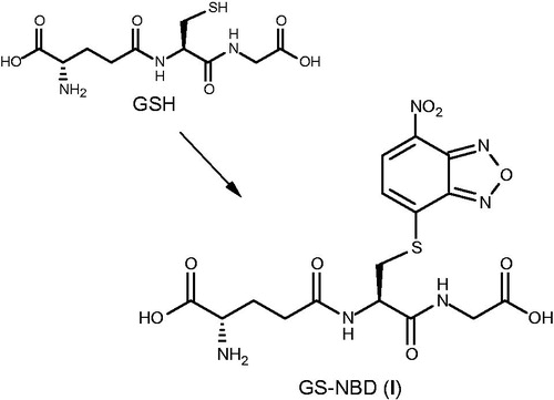 Scheme 1. Synthesis of GS-NBD (1). Reagents and conditions: NBD-Cl, Py, H2O/EtOH, r.t., 1 h, obscured.