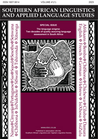 Cover image for Southern African Linguistics and Applied Language Studies, Volume 41, Issue 1, 2023