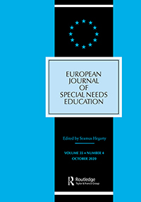Cover image for European Journal of Special Needs Education, Volume 35, Issue 4, 2020
