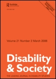 Cover image for Disability & Society, Volume 27, Issue 6, 2012