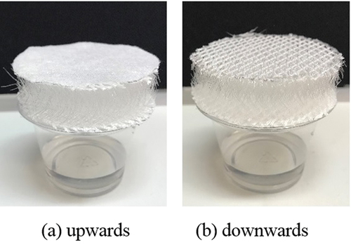 Figure 3. The illustration of unsealed and sealed samples in water vapor permeability test.