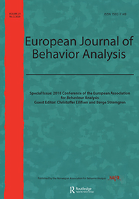 Cover image for European Journal of Behavior Analysis, Volume 21, Issue 2, 2020