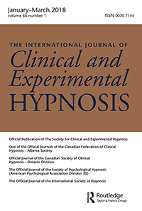 Cover image for International Journal of Clinical and Experimental Hypnosis, Volume 66, Issue 1, 2018